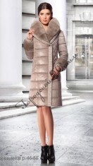 Элегантное женское стеганное пальто с мехом